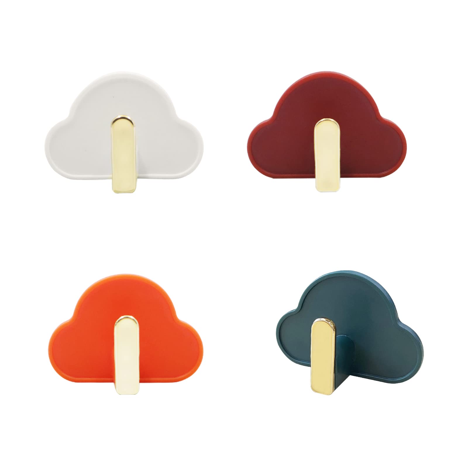 Crochets adhésifs en forme de nuage, sans perçage, pour chambre, manteau et clés, lot de 4