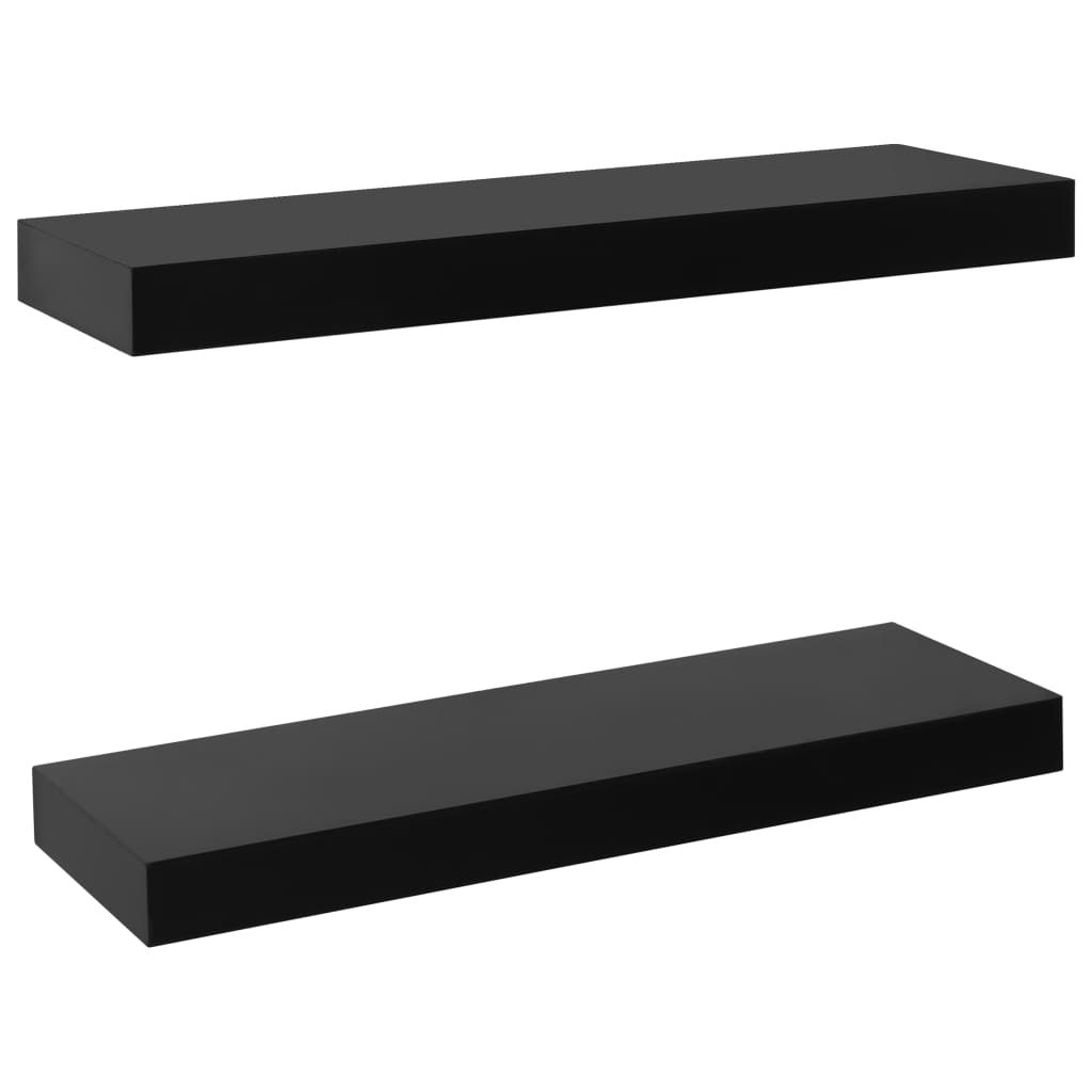 Floating Wall Shelves 2 Pcs Black 40x20x3.8 Cm Vidaxl