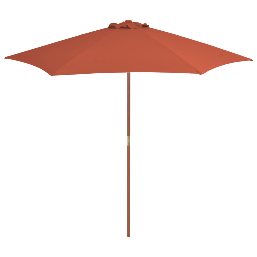 Vidaxl Outdoor Parasol With Wooden Pole 270 Cm Terracotta