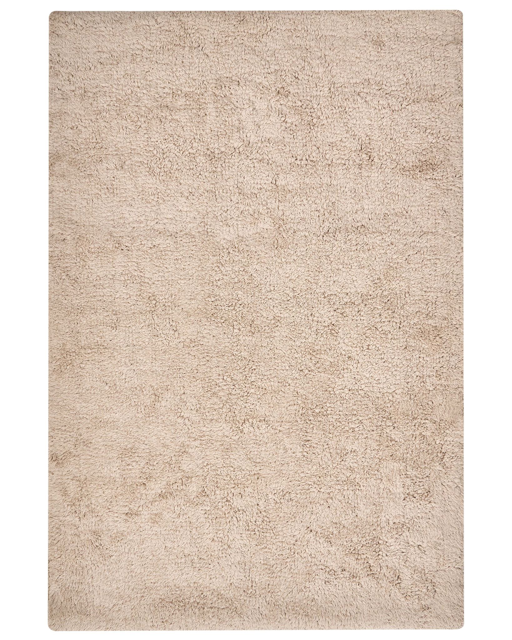 Beliani Bath Mat Light Brown Cotton 60 X 90 Cm Rectangular Shape Solid Colour Fluffy Bath Rug Bathroom Accessories Modern Design Goela