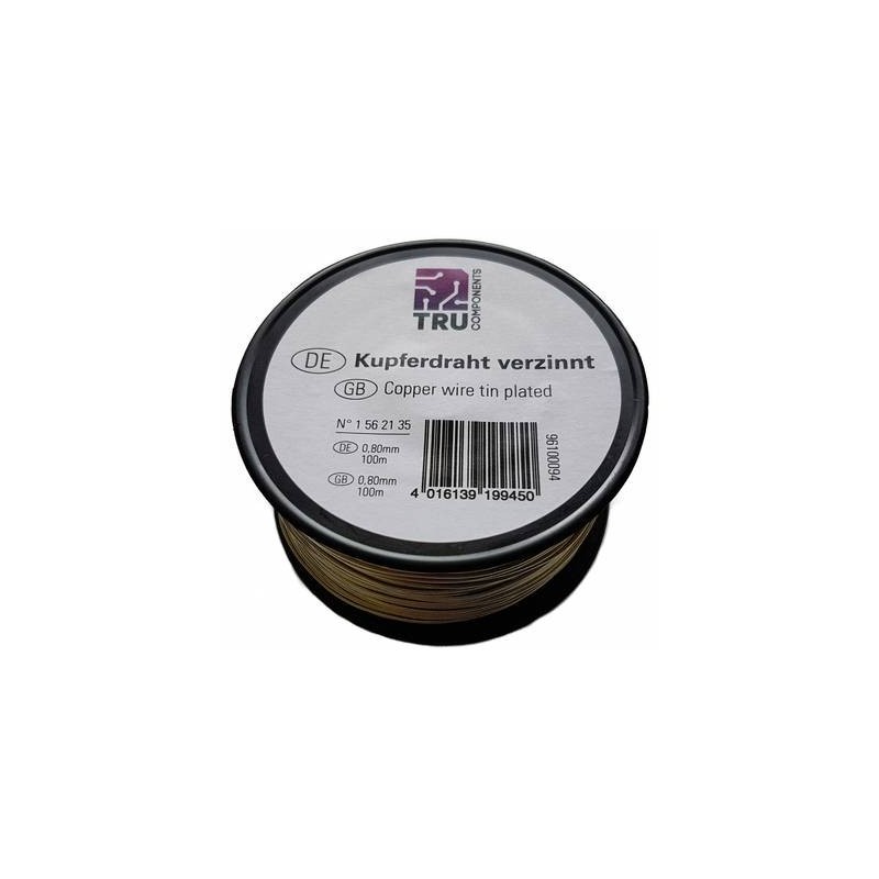 TRU Components Kupferdraht Außen-Durchmesser (ohne Isolierlack): 0.80mm 100m
