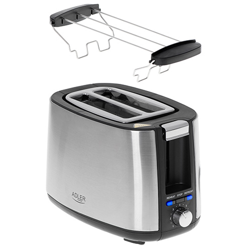 Adler Ad 3214 Toaster Leistung 750 W Anzahl Der Schlitze 2 Gehäusematerial Edelstahl Silber