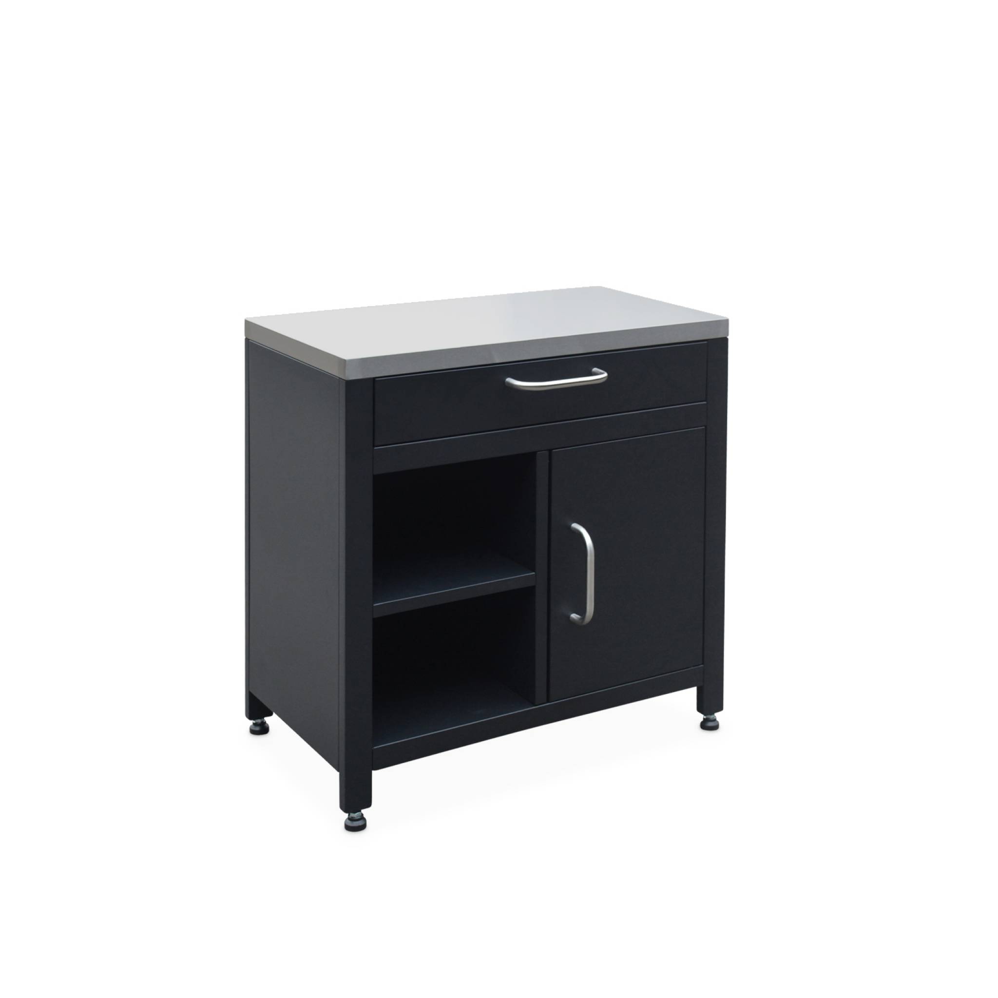 Meuble De Cuisine Extérieure En Acier L80cm Avec 1 Tiroir. 1 Porte Et 2