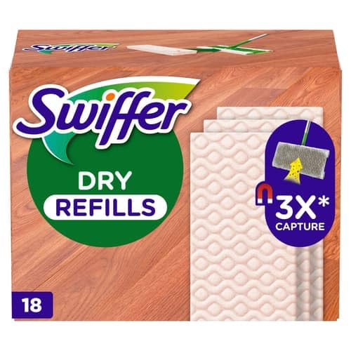 18 Stück Swiffer DRY Trockene Bodentücher Nachfüllpack für Swiffer Bodenwischer, Staubtücher mit 3D-Struktur gegen Staub, Schmutz & Haare **B-Ware – geprüft** Weiß - Bild 4