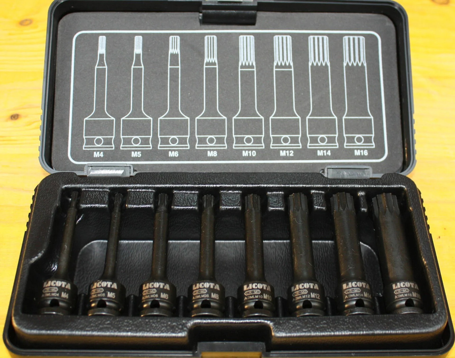 Boni-Shop® Schlagschrauber Nuss Set, 8-teilig, Spline Nüsse M4-m16, 3/8 Zoll, Cr-mo