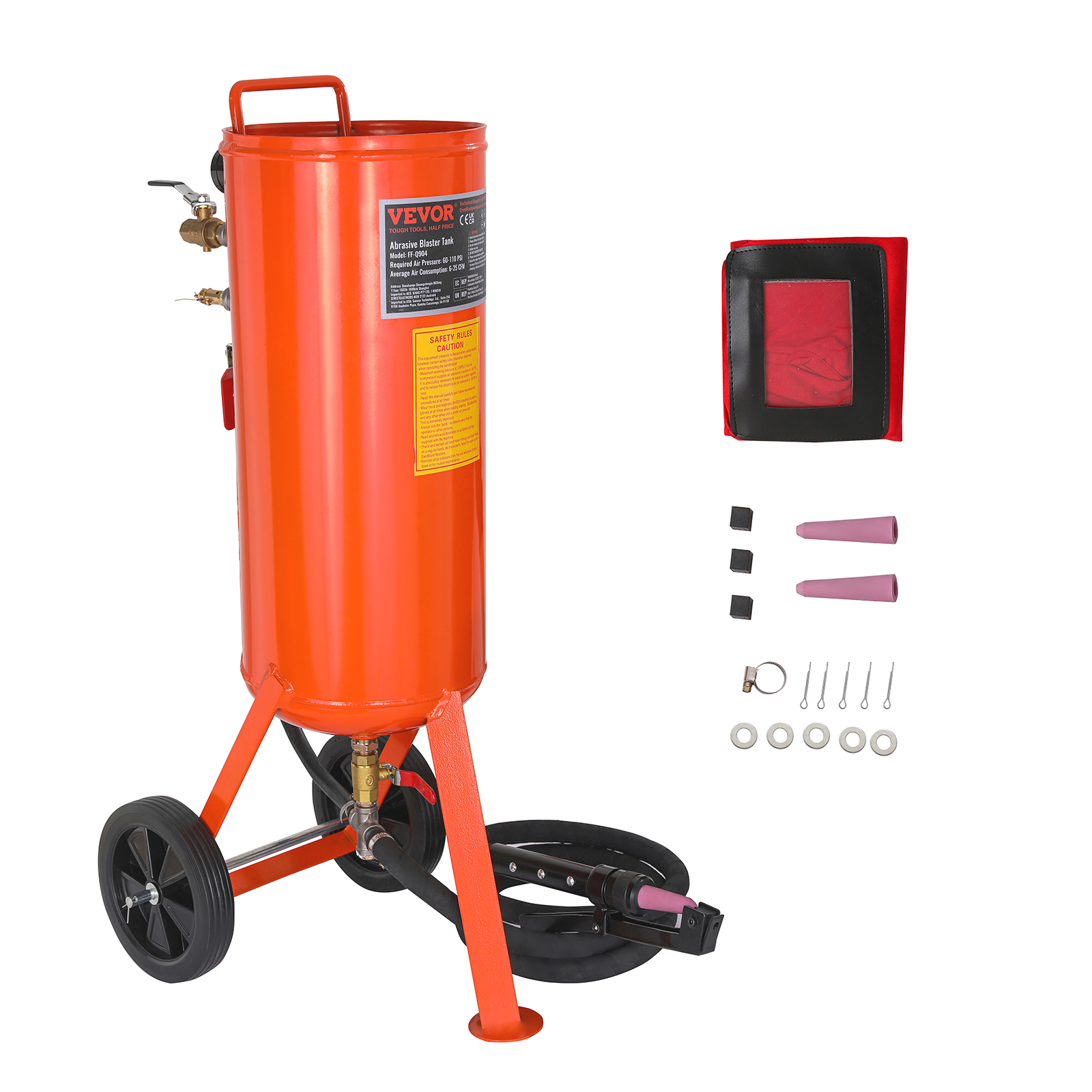 Vevor Sabbiatrice Da 37l, Sabbiatrice Pressione 60 110 Psi, Serbato...