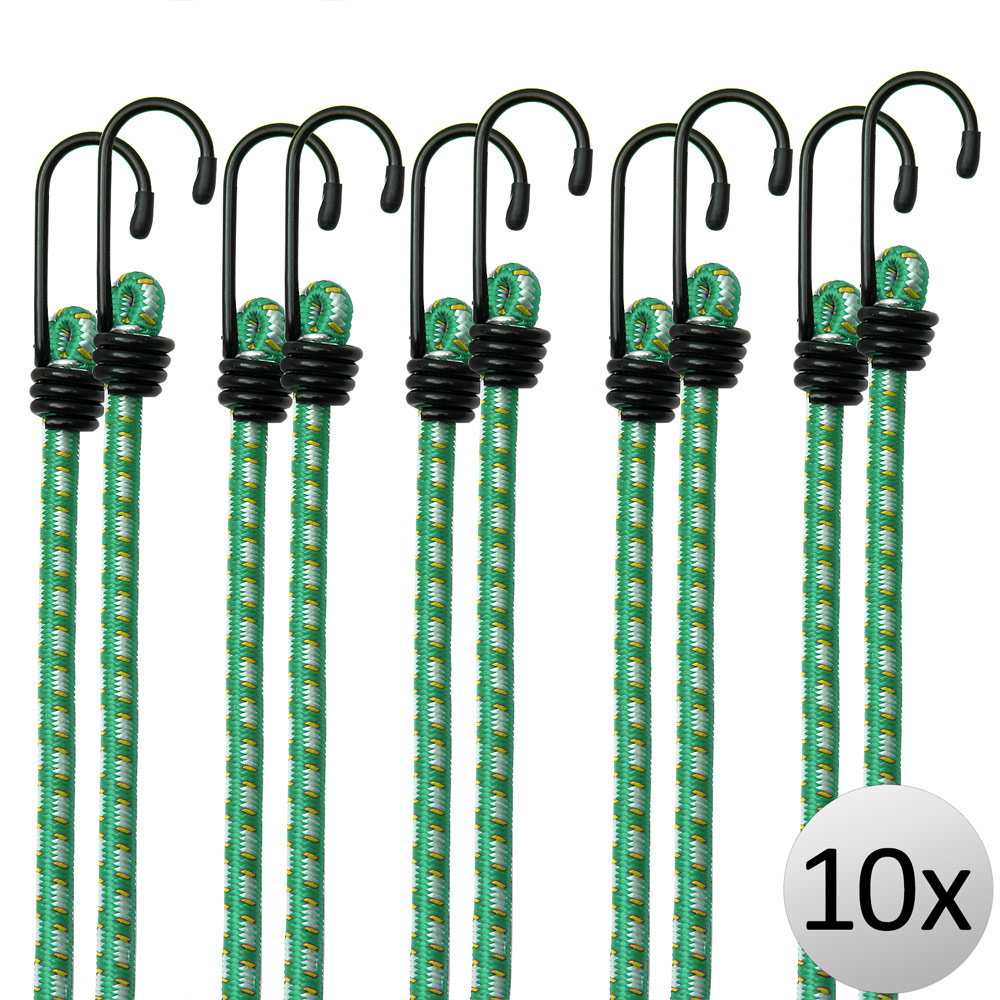 No Brand - Deuba 10x Spanngummi Set Metallhaken 61cm Expander Gepäckspanner Universal Gepäckgummi Spannseil
