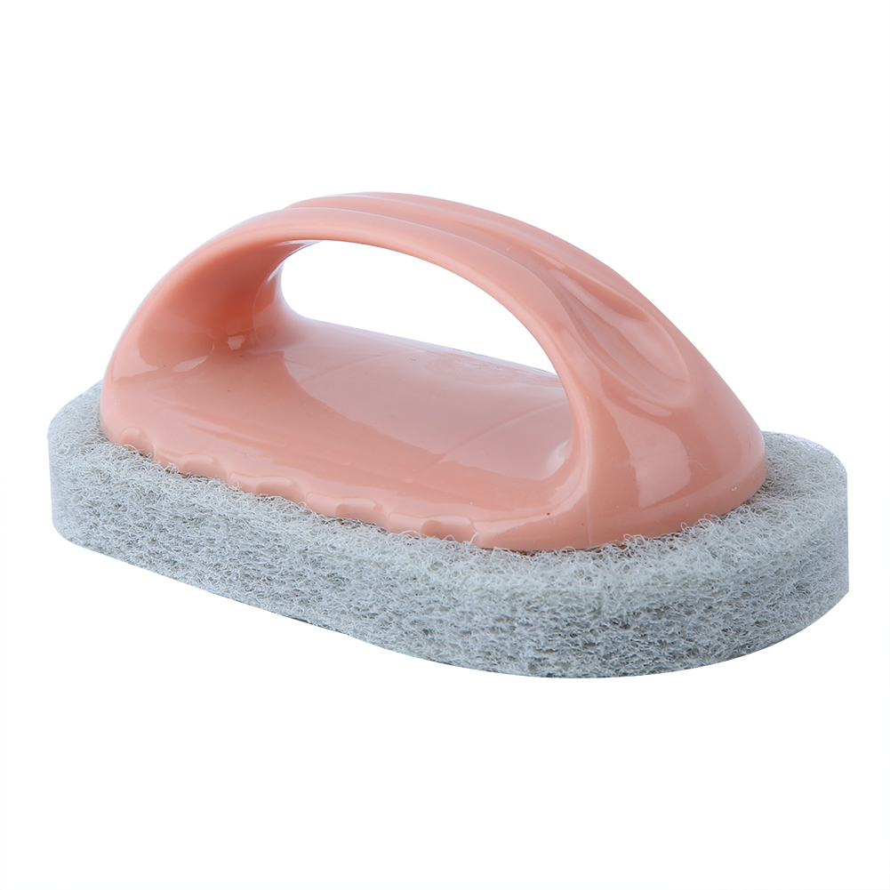 Brosse de nettoyage ergonomique en fibre douce anti-rayures, rose, 13,5 x 8 x 6 cm