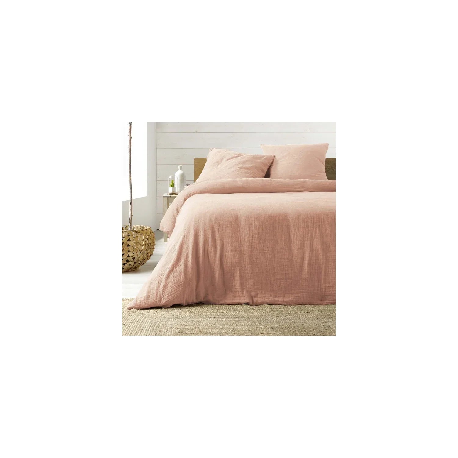 Douceur D'Intérieur - Parure De Lit En Gaze De Coton 240x260cm - Rose