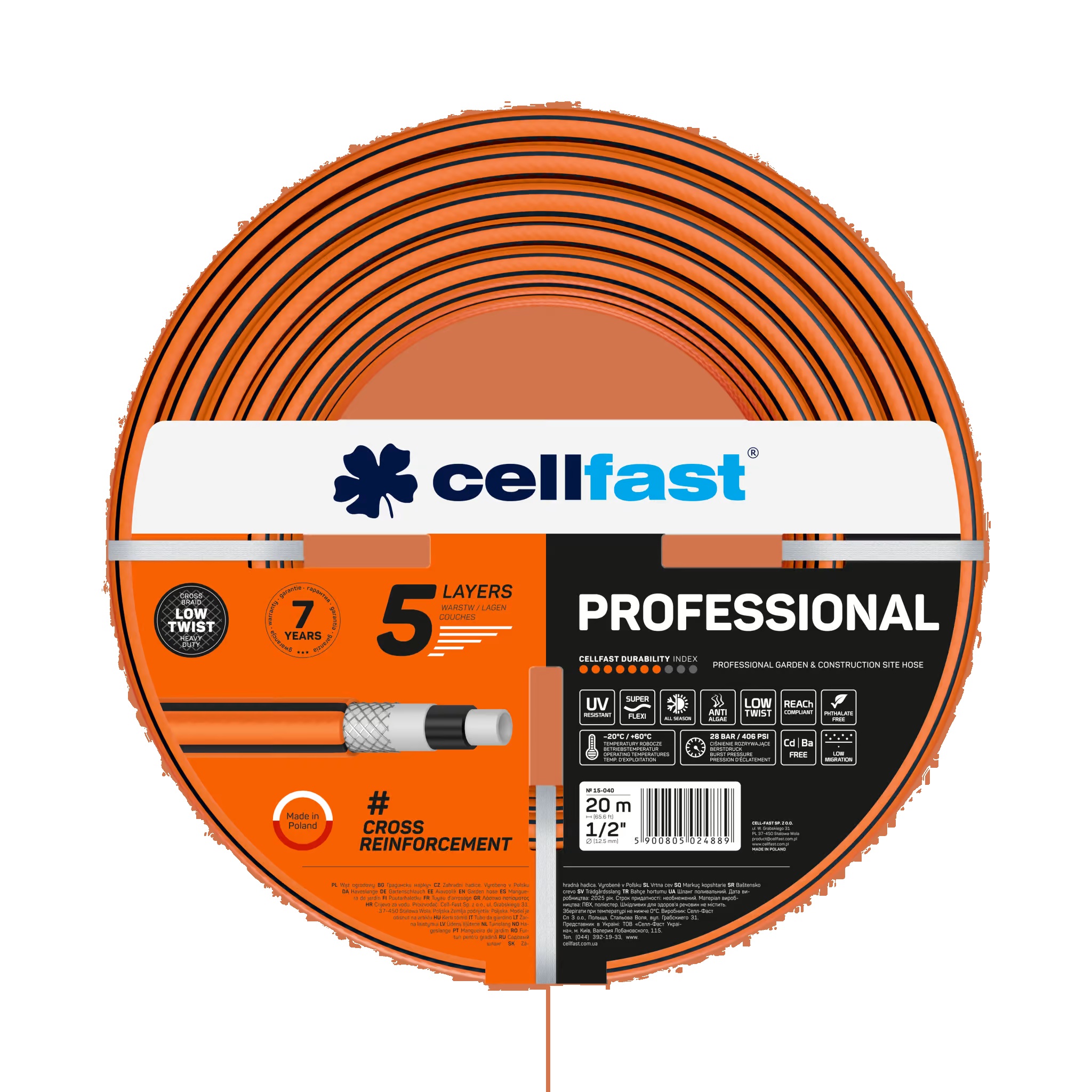 Cellfast Profi-Gartenschlauch 1/2" 20 M