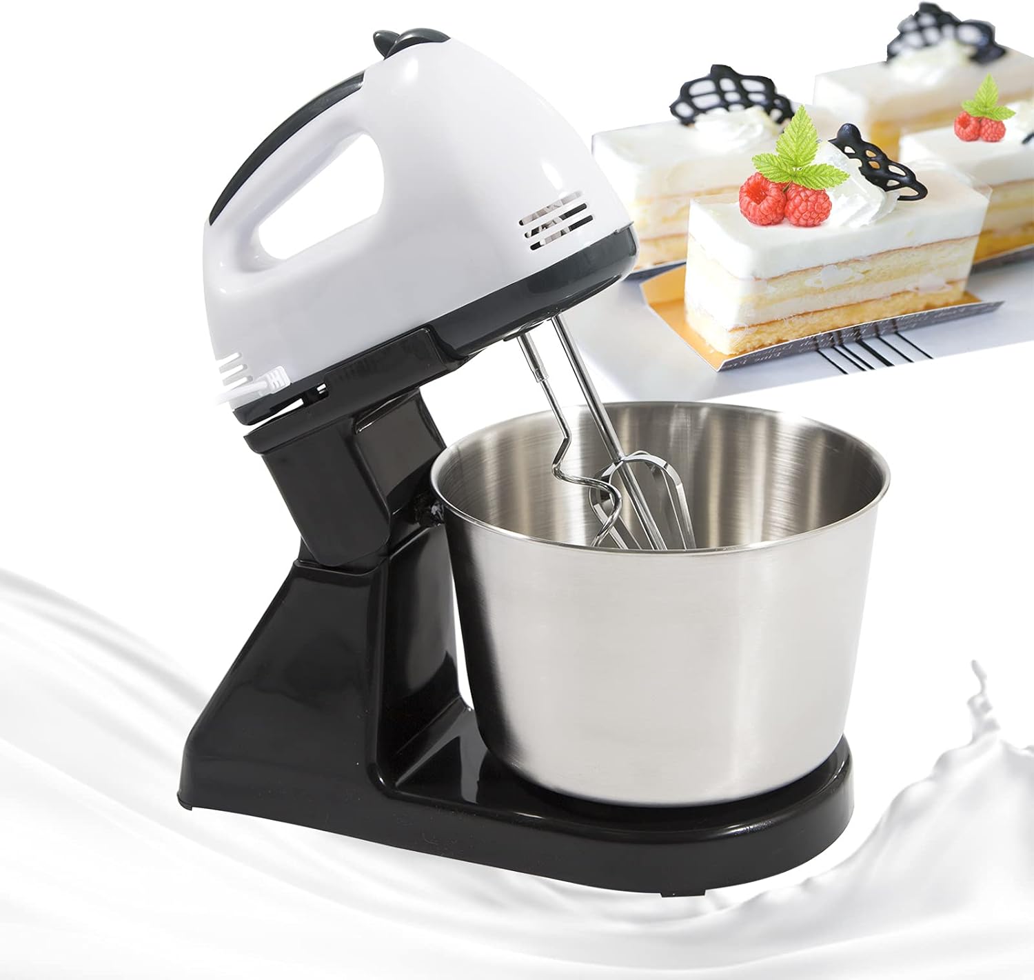 Robot Da Cucina Knet Uova Impastatrice Con Ciotola In Acciaio Inox, Frullatore 100 W, 1,7 L, Frusta A 7 Velocità Regolabili, Utensile Da Cucina