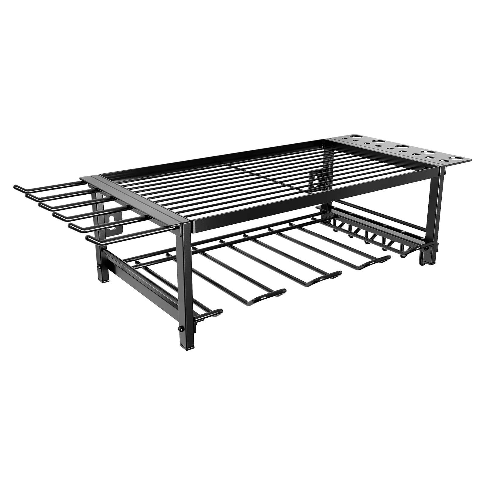 Support mural 4 niveaux pour outils électriques, métal robuste, noir, AQUAFORGE