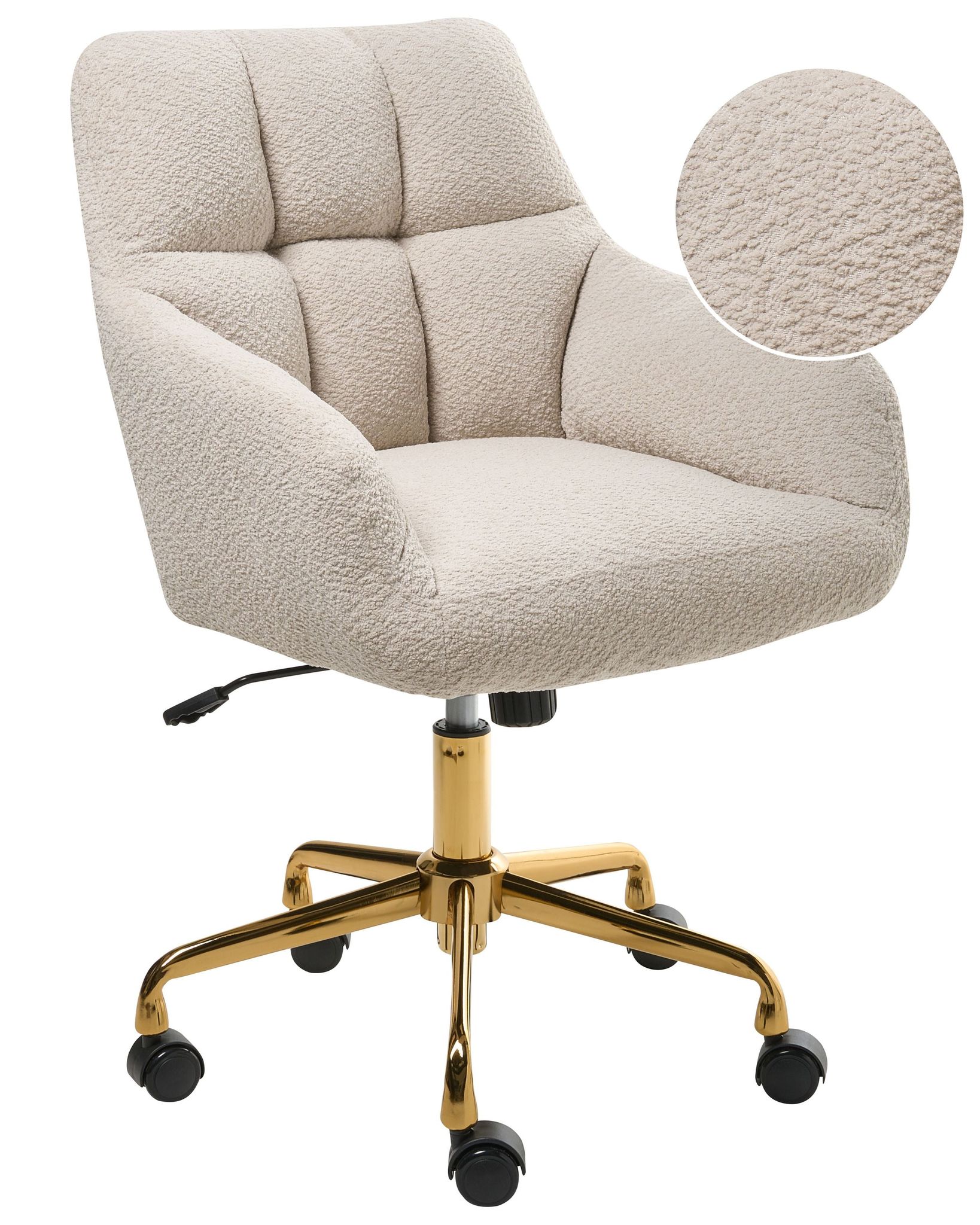Beliani Desk Chair Palmdale Boucle Light Beige