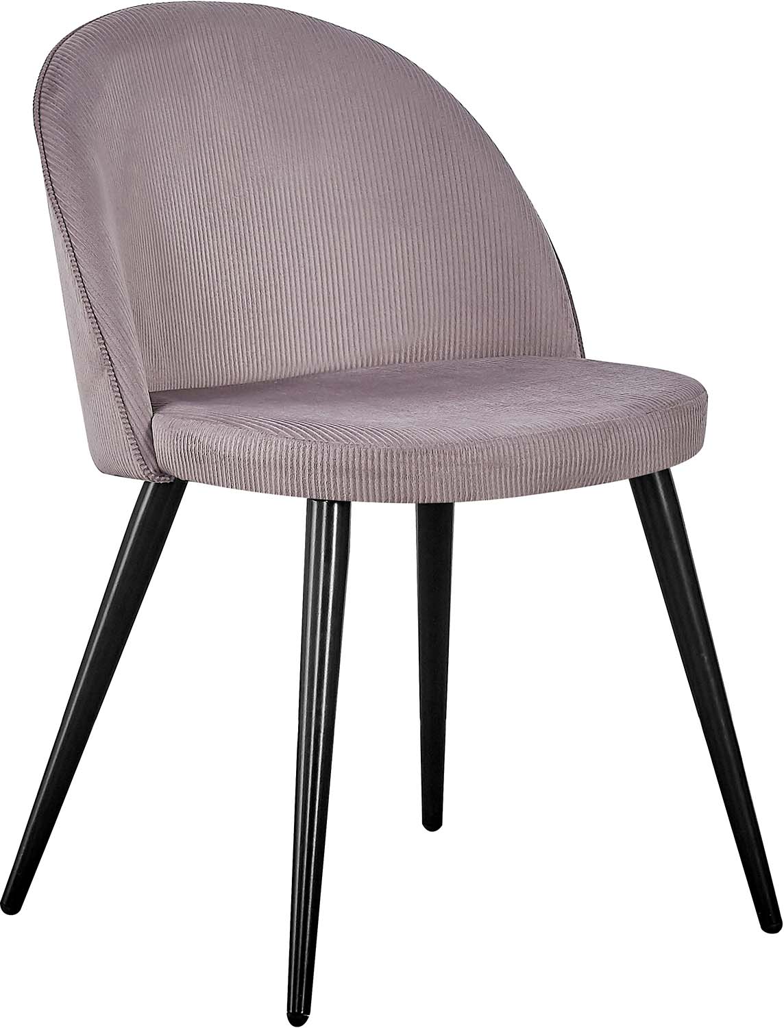 Venture Home Schwarz Altrosa Schwarz Altrosa Esszimmerstuhl "Velvet 2Er-Set Esszimmerstühle In Hellgrau-Cord 150 Kg Belastbar" () 2 Stk.polsterstuhl Manchester-Bezug Schwarze Metallbeine Weich von Baur - Image 5
