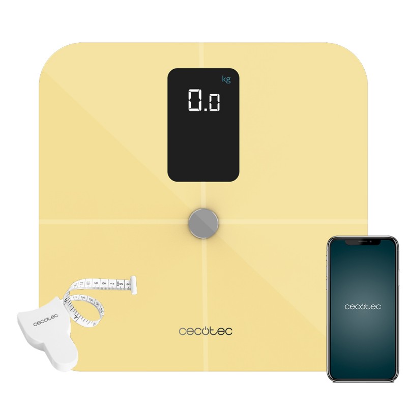 Cecotec Gelb Badezimmerwaage Mit App Surface Precision 10400 Smart Healthy Vision Yellow