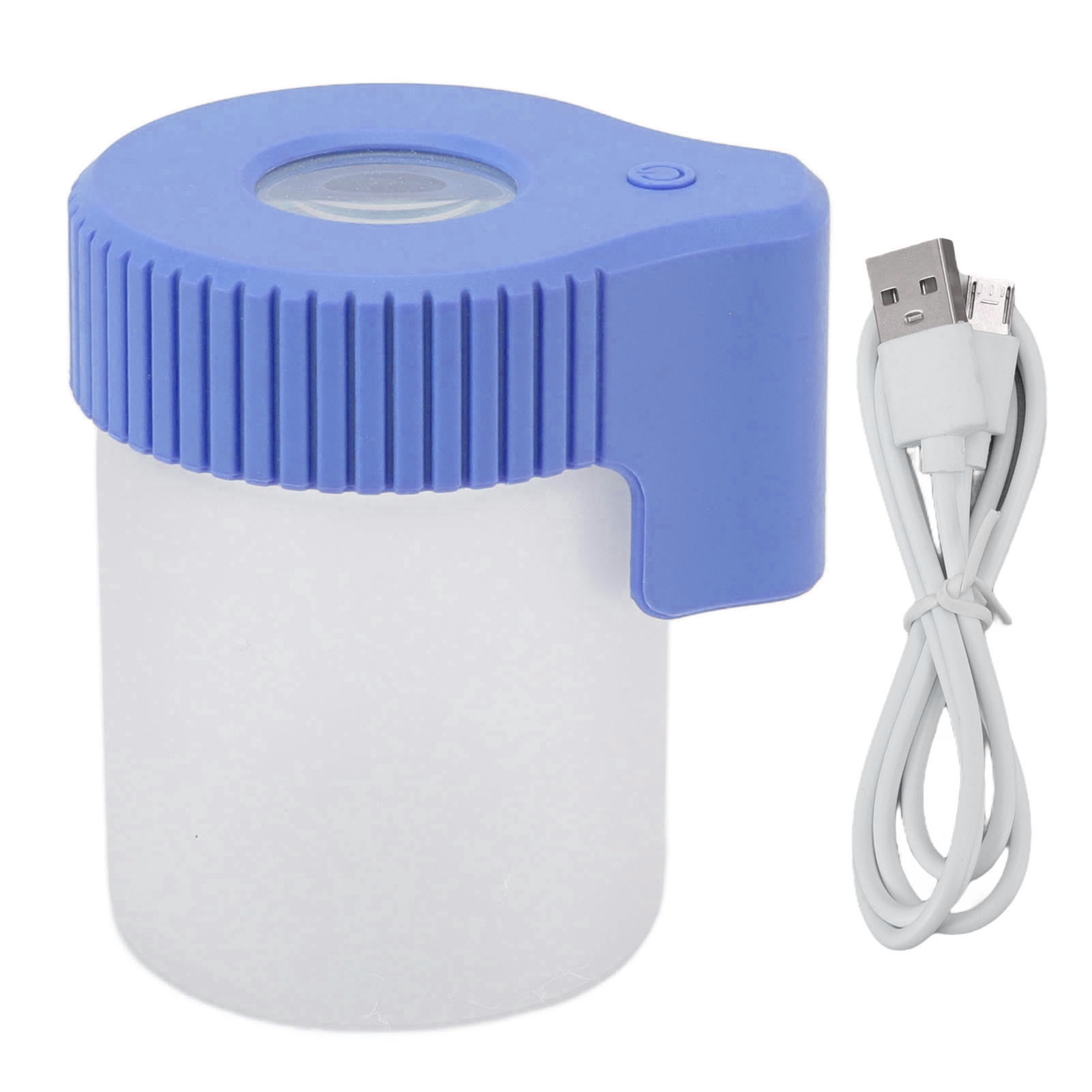 Pot de loupe LED 8x en verre, étanche à l'odeur et à l'eau, bleu