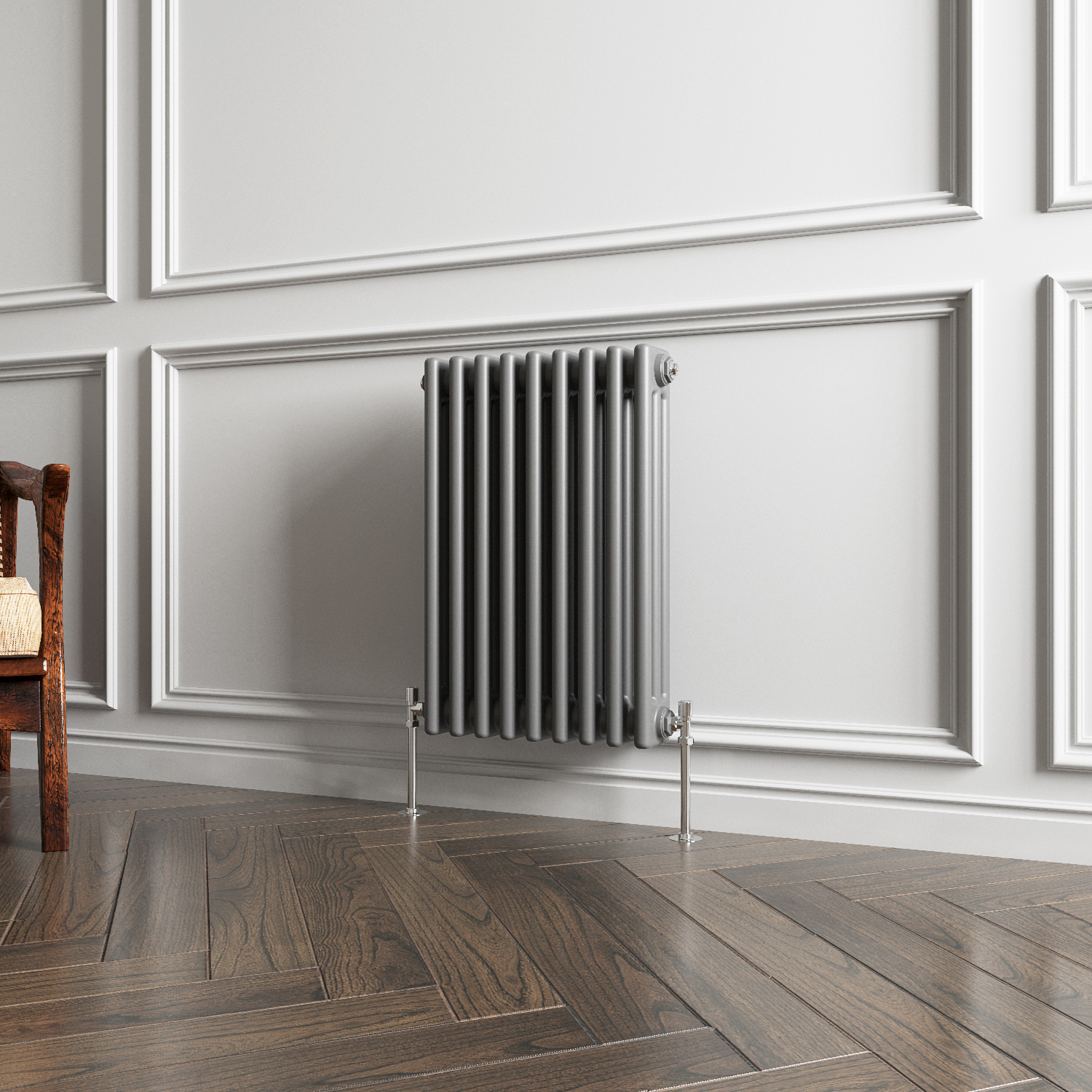 Maerts-E Traditional 3 Column Anthracite Grey Radiator (600mm H × 425mm W) – 2680 Btu / 785w – Cast Iron Style
