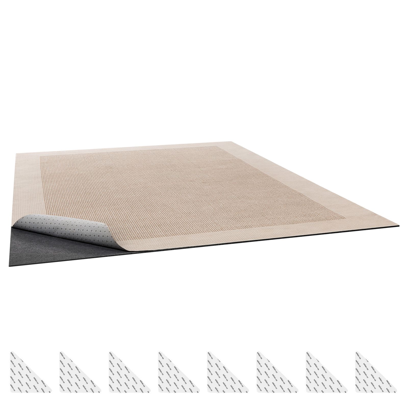 Sous-tapis antidérapant en feutre et caoutchouc, 3,05 x 4,27 m, coupe facile sans effilochage, lot de 8 patins