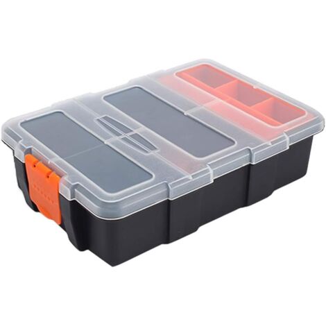 Boîte de rangement pour outils en plastique, compartiment séparateur ajustable et amovible, pour vis, clous et rivets