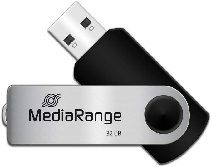 MediaRange USB-Stick 32 GB USB 2.0 Drehkappe Schwarz-Silber - Kompakt & Schnell - Bild 10