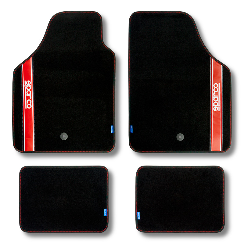Sparco Rot Stoff-Automatten - 4Er Set