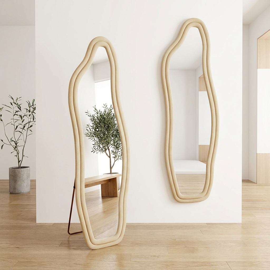 Fortuna Lai – Miroir Sur Pied 140x45 Cm – Verre Hd Incassable – Cadre