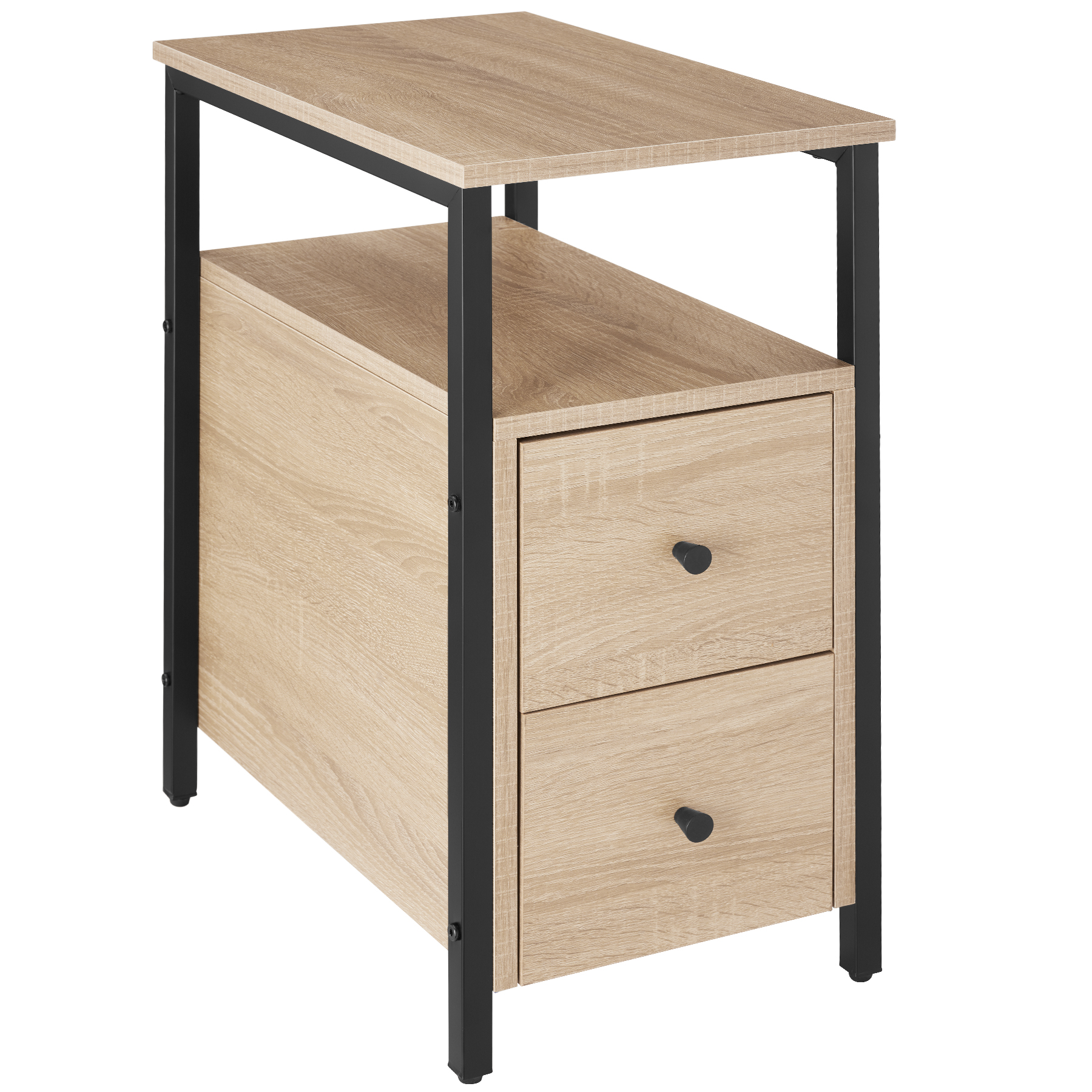 Table De Chevet Style Industriel 30 X 495 615 Cm Bois Clair