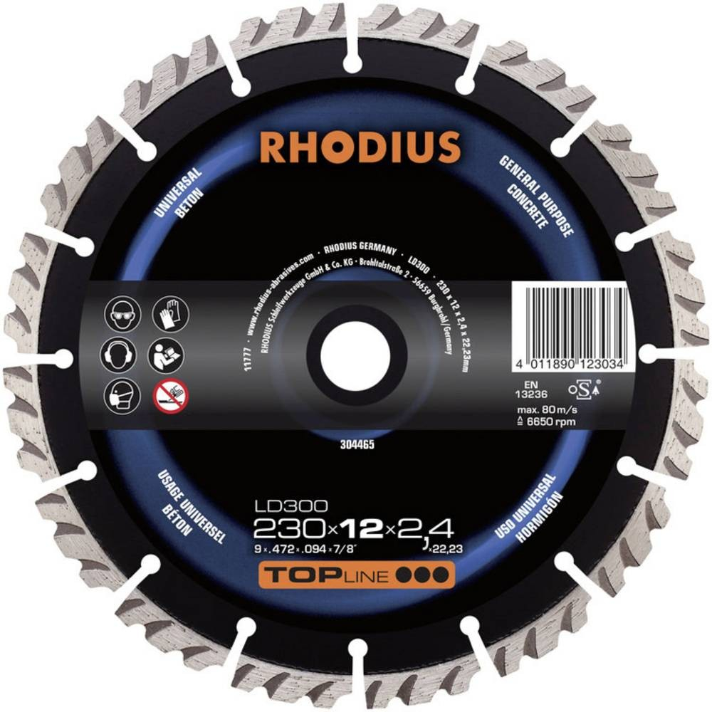 Rhodius Ld300, 1 Stück, 230 X 12, 0 X 2, 4 Mm, Diamanttrennscheibe