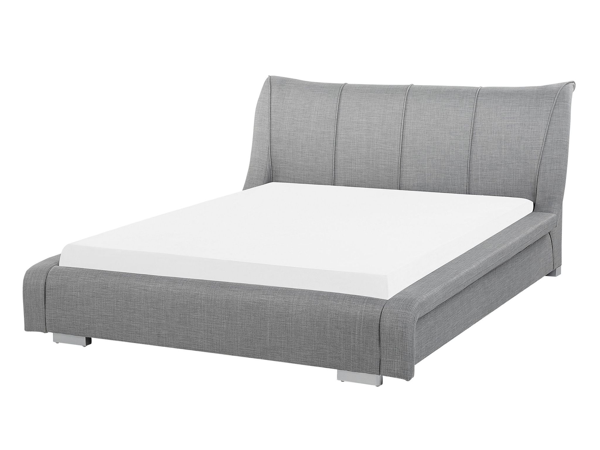 Beliani Waterbed Fabric Nantes 140 X 200 Cm (eu Double) Light Grey