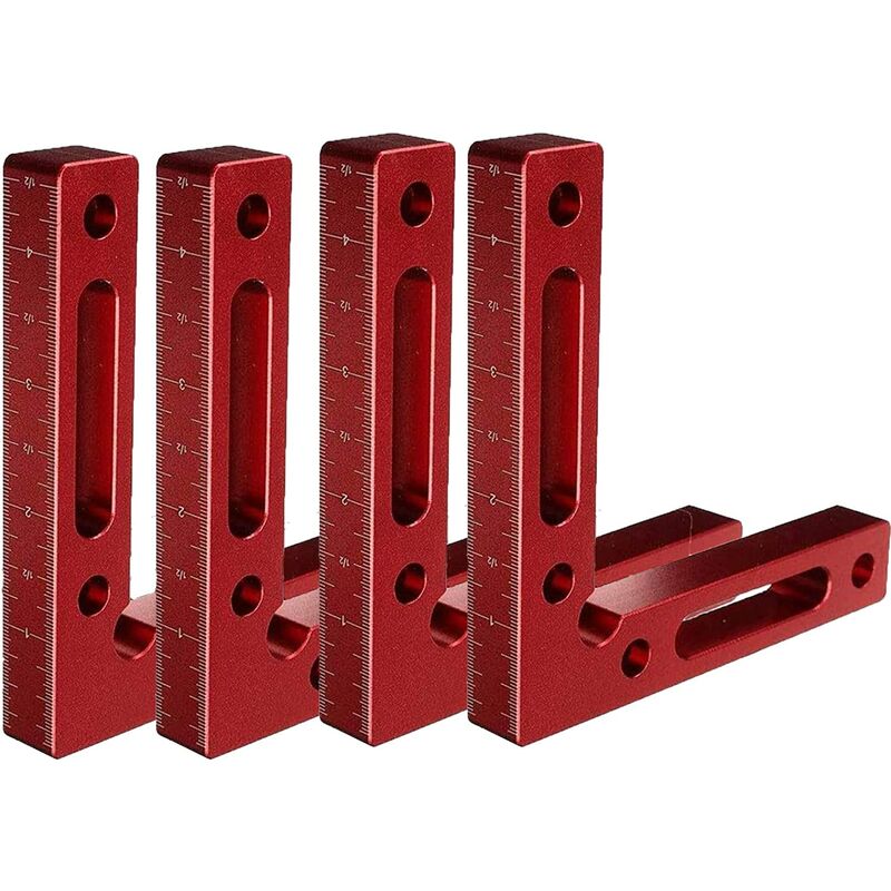 Serre-joint d'angle à 90° en alliage d'aluminium anodisé, 11,9 x 11,9 cm, lot de 2