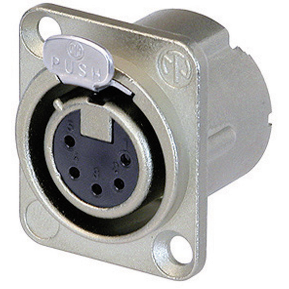 Nc5fd-lx Xlr-steckverbinder Flanschbuchse, Kontakte Gerade Polzahl: 5 Silber 1 St. - Neutrik