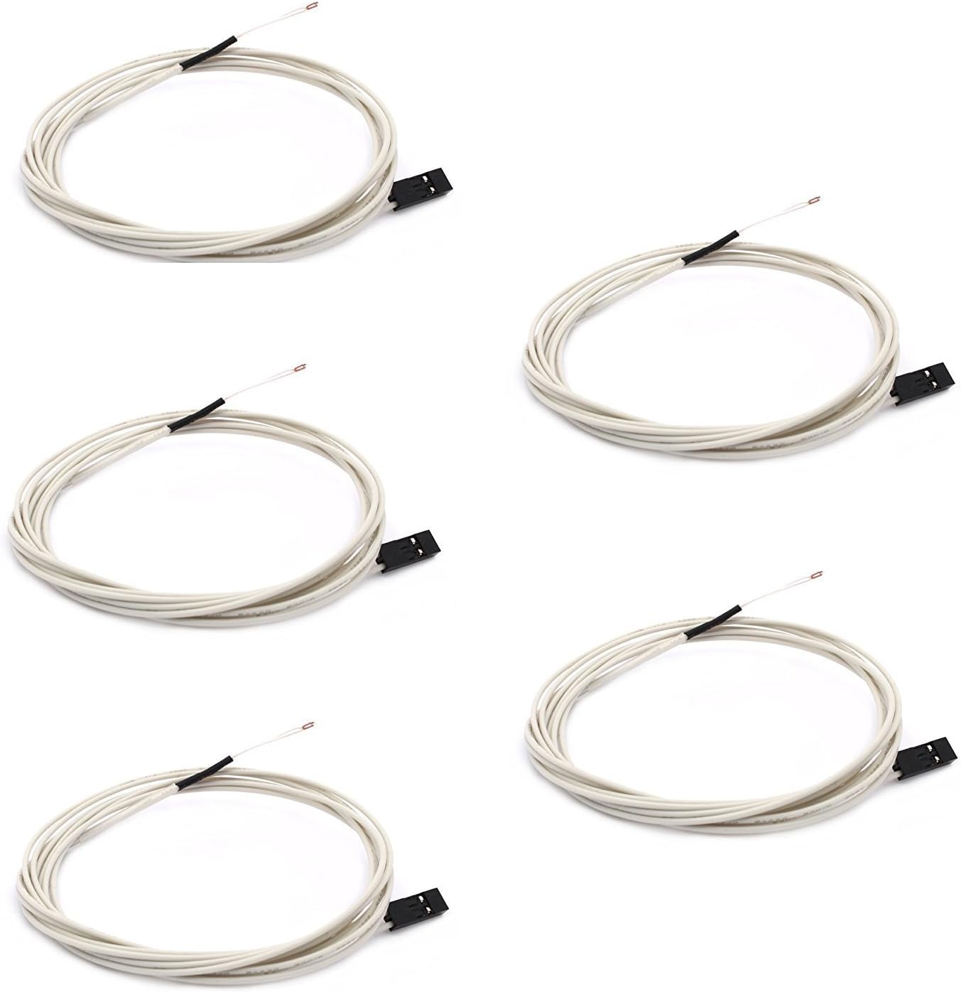 Termistori Ntc 3950 Da 100k Con 1 Metro Di Cablaggio E Connettore Femmina Per Estrusore Reprap, Piano Riscaldato Precablato O Hot End. COOCHEER