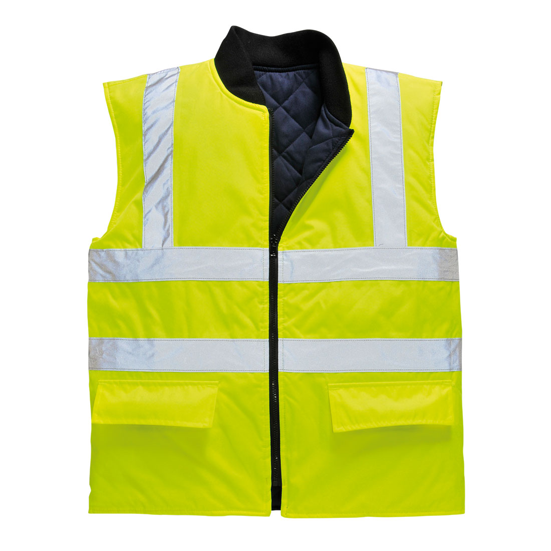 Portwest US469 Reversible Bodywarmer Weste Verschweißte Nähte Normalgröße | Gelb, 3XL, EN ISO 20471 Klasse 2, 100% Polyester, Reflektierend, Thermo, Schmutzabweisend, Maschinenwaschbar - Bild 3