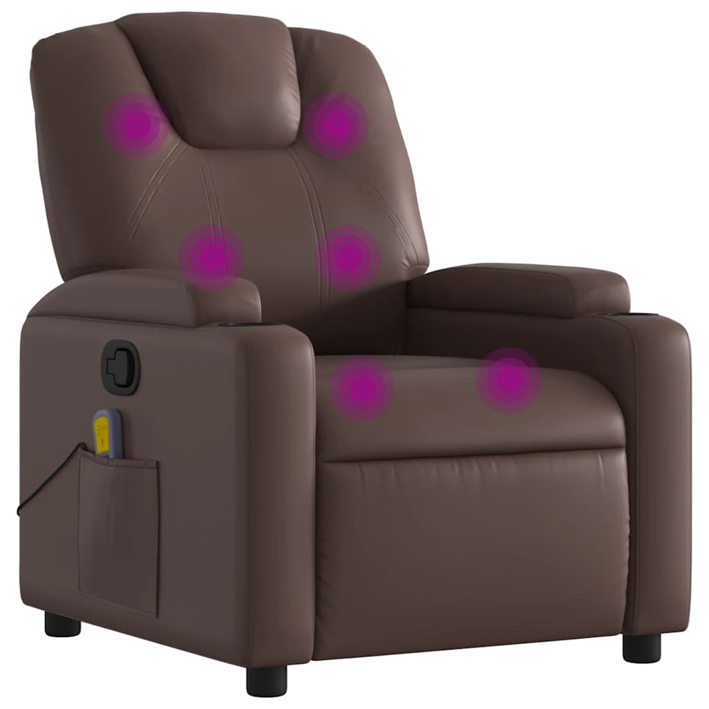 Braun Vidaxl Massagesessel Kunstleder - Bild 3