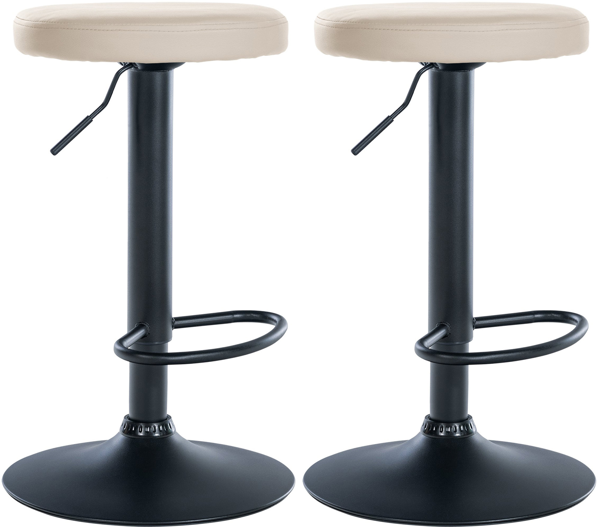 CLP 2er Set Barhocker Ponte Kunstleder I Drehbarer Thekenhocker I Höhenverstellbarer Hocker I Küchenhocker mit Metallgestell