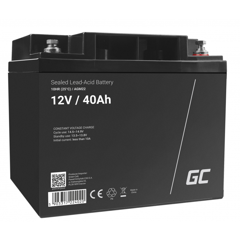 Green Cell AGM22 - 12V 40Ah VRLA Battery  AGM  Maintenance-Free - Image 3