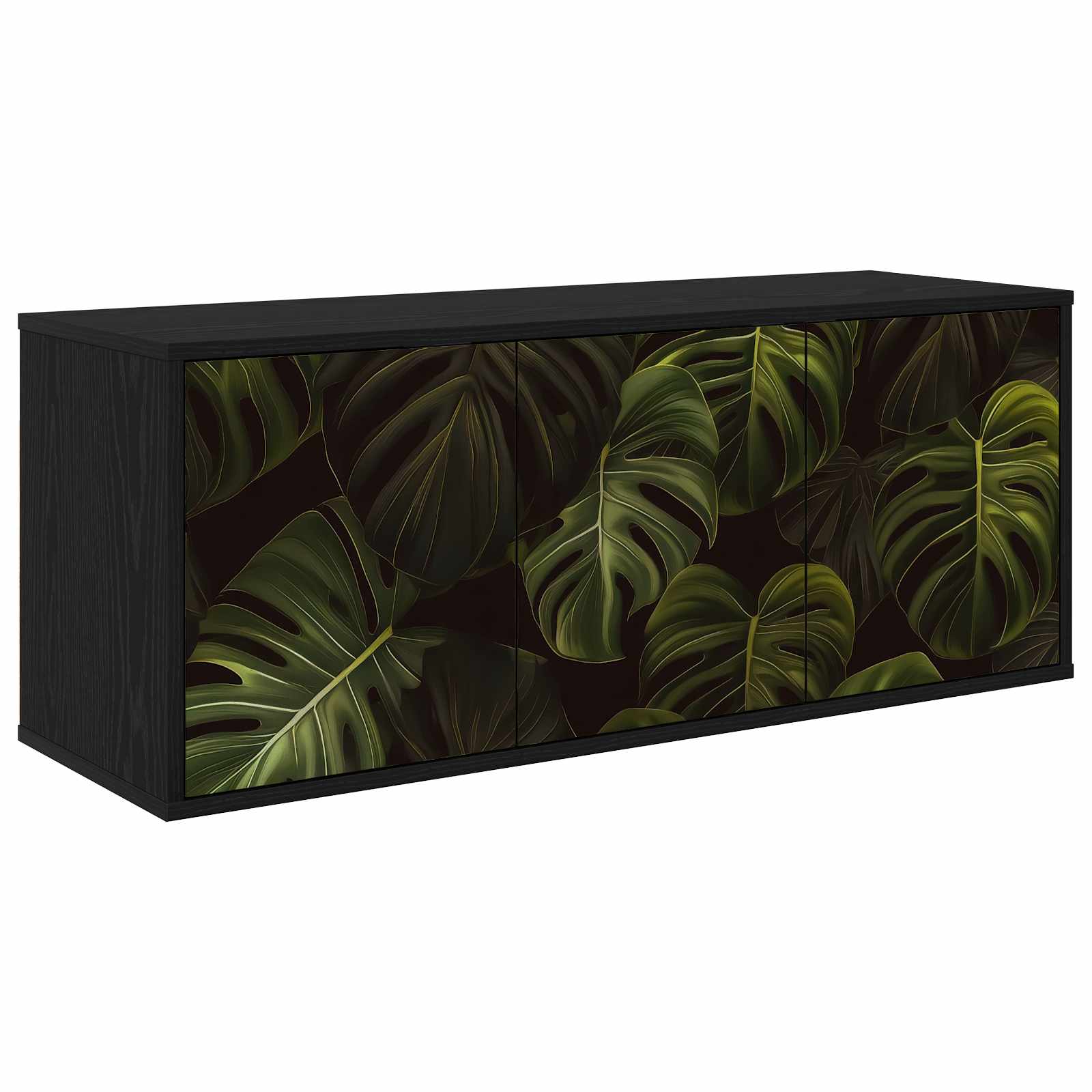 Vidaxl Schwarz Tv Möbel, Ramonita (Palmblattmuster) (33 X 102 X 40 Cm) - Image 2