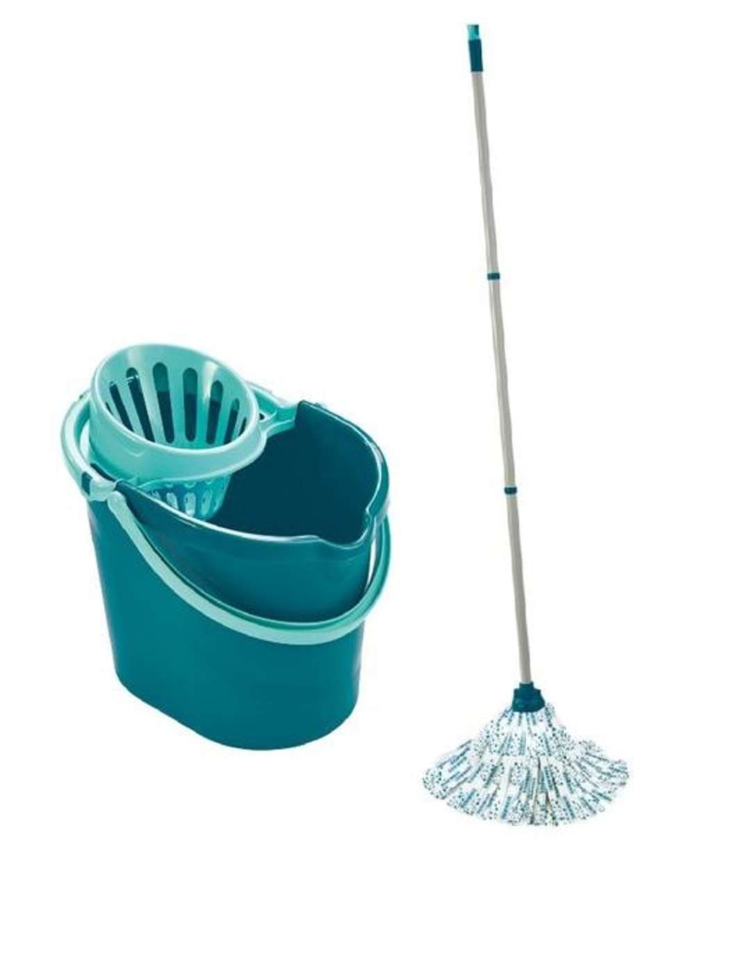 Leifheit Blau Kit De Nettoyage Sol Classic Mop 56792 Ensemble De Nettoyage Balai A Franges Viscose Tres Absorbantes Seau Pan - Bild 3