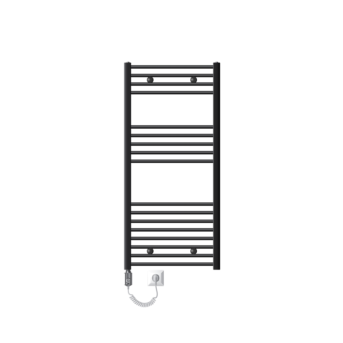 Luxebath Ecd Germany Badheizkörper Elektrisch 600x1200 Mm Anthrazit Gerade Mit Seitenanschluss Inkl. Heizstab 1200w Große Leistung Chrom - Heizkörper