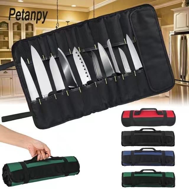Sacoche à outils portable noire, rangement chef et couteaux, 1 pièce