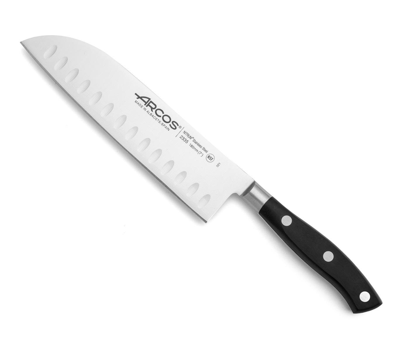 Arcos Riviera Santoku Nitrum geschmiedet POM Schwarz 180 mm | Messer asiatischer Art mit geschmiedeter Klinge. Griff aus Polyoxymethylen (POM), Farbe Schwarz. - Bild 3