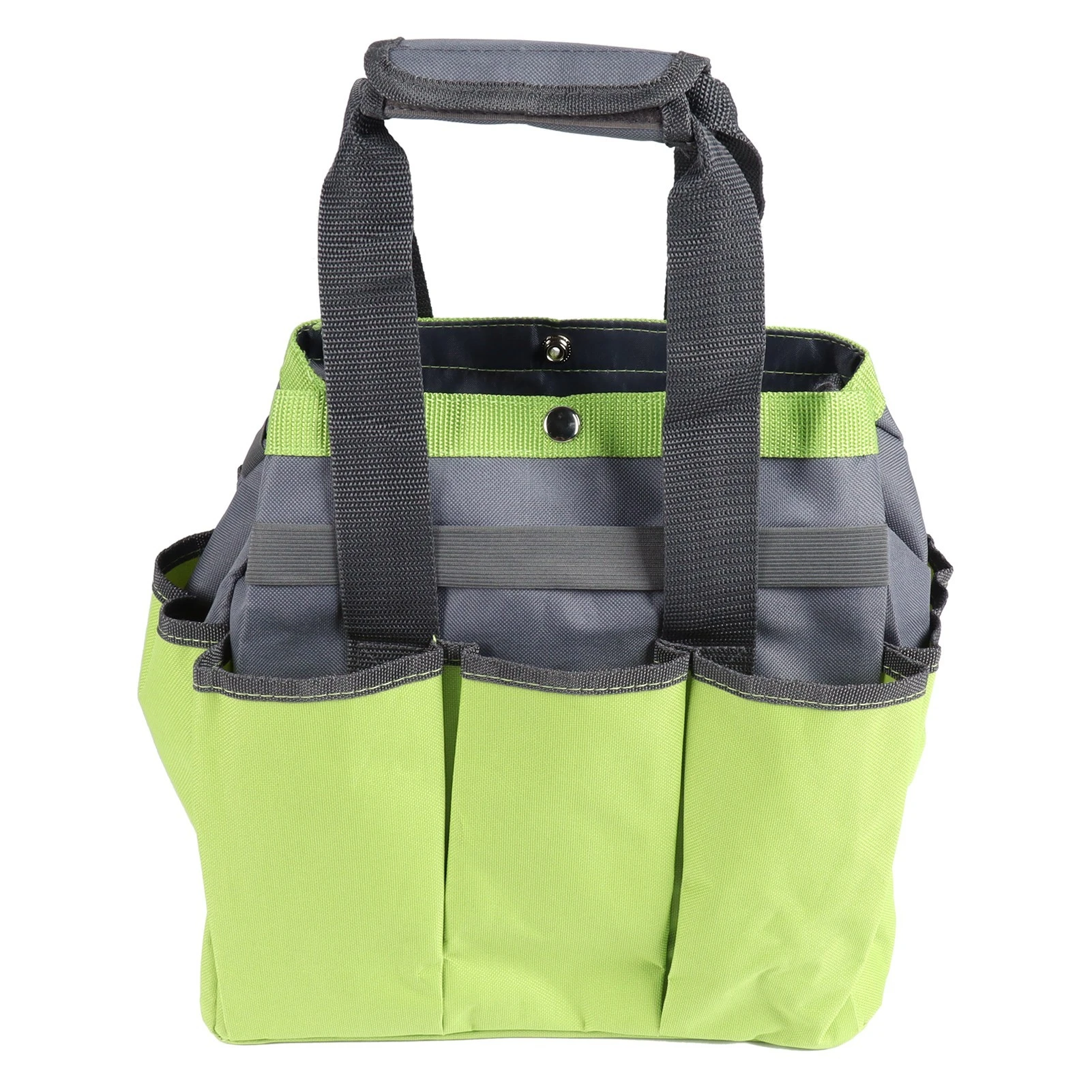 Sac de rangement pour outils de jardin grande capacité, compartiments multiples, poignées, vert