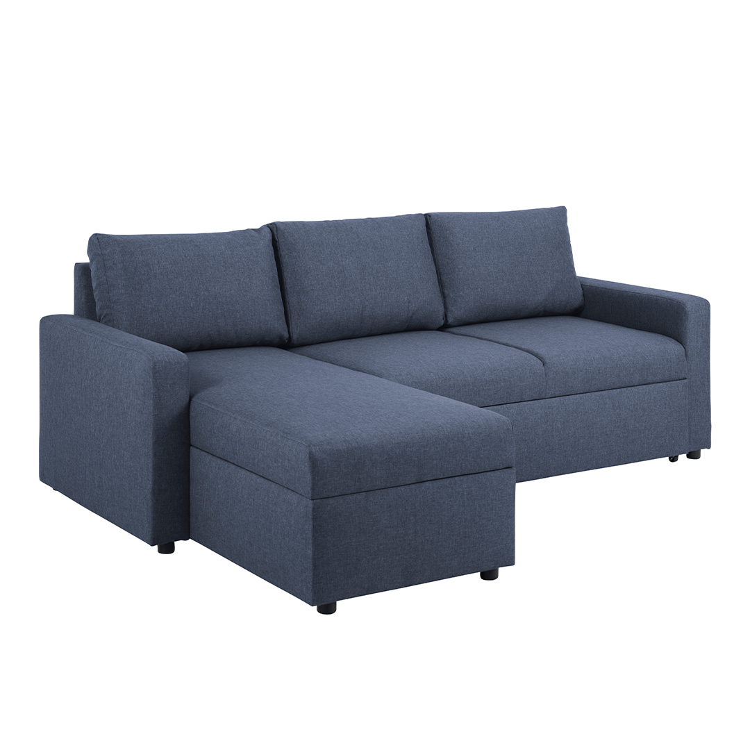 Ebuy24 - Sander Schlafsofa Mit Ottomane, Aufbewahrung Und Auszug Blau.
