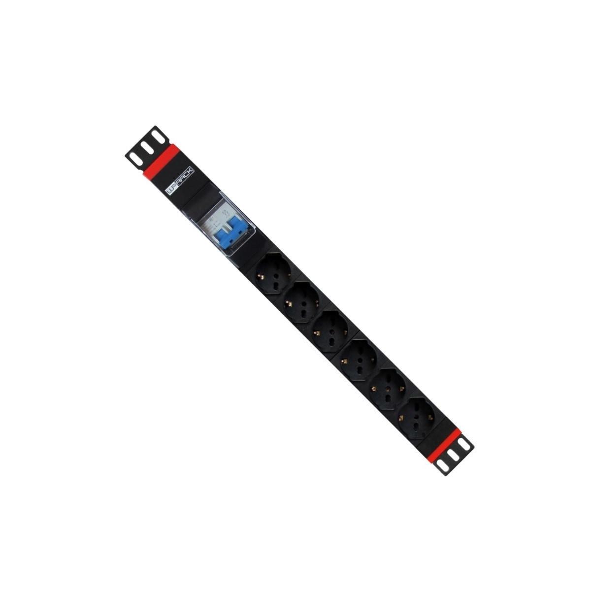 WP Rack & Cabling WP WPN-PDU-G02-06 Stromverteilungseinheit (PDU) 6 Steckdose(n) AC 1U Schwarz, Rot, USV Zubehör - Image 3