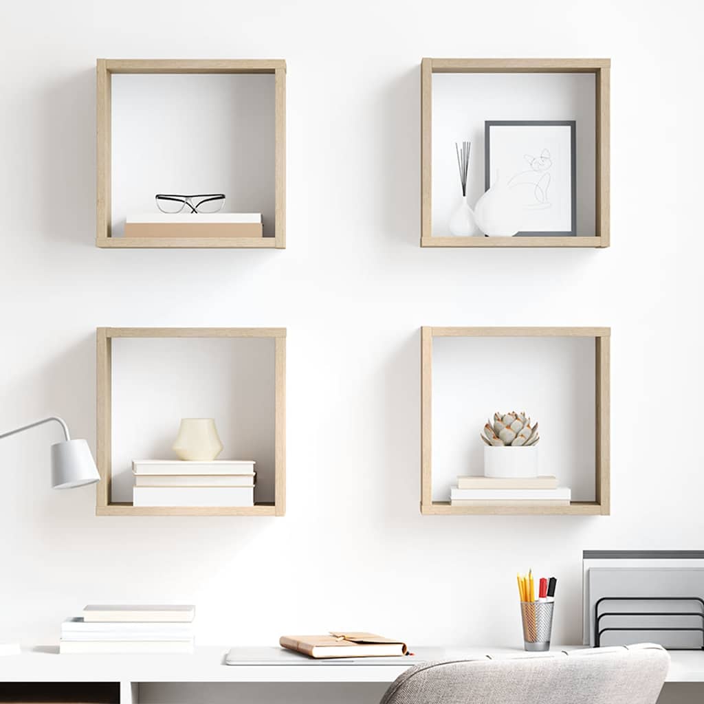 Mensole A Cubo 4 Pz Rovere Sonoma 30x15x30 Cm Vidaxl
