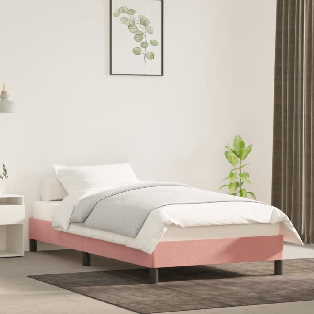 Cadre De Lit Rose 90x200 Cm Velours