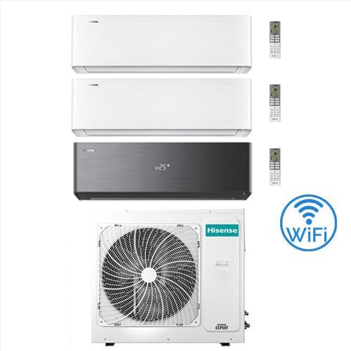 Climatizzatore Condizionatore Hisense Energy Pro X Bianco E Nero Wifi R32 Trial Split Inverter 9000 + 9000 + 18000 Btu Con U.e. 3amw72u4rjc Classe A++/a+