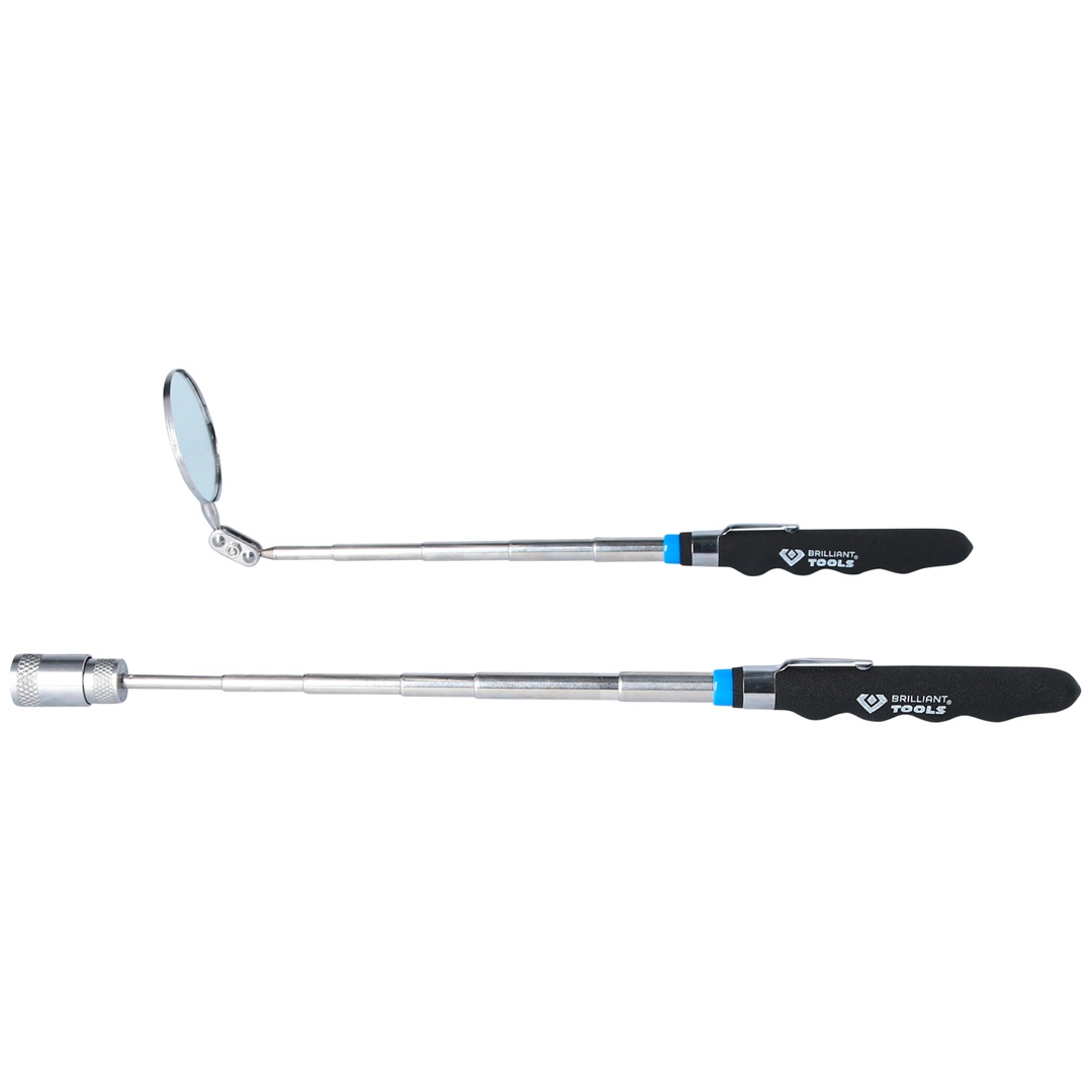 Brilliant Tools Versilbert - Teleskop-Spiegel Und Magnetheber-Satz, 2-Tlg