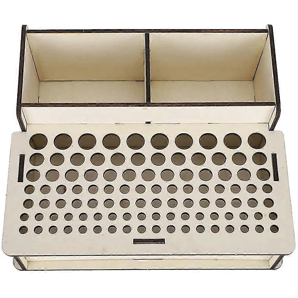 Support de rangement pour outils de maroquinerie, bois, 103 trous, 26 × 22,5 × 10 cm