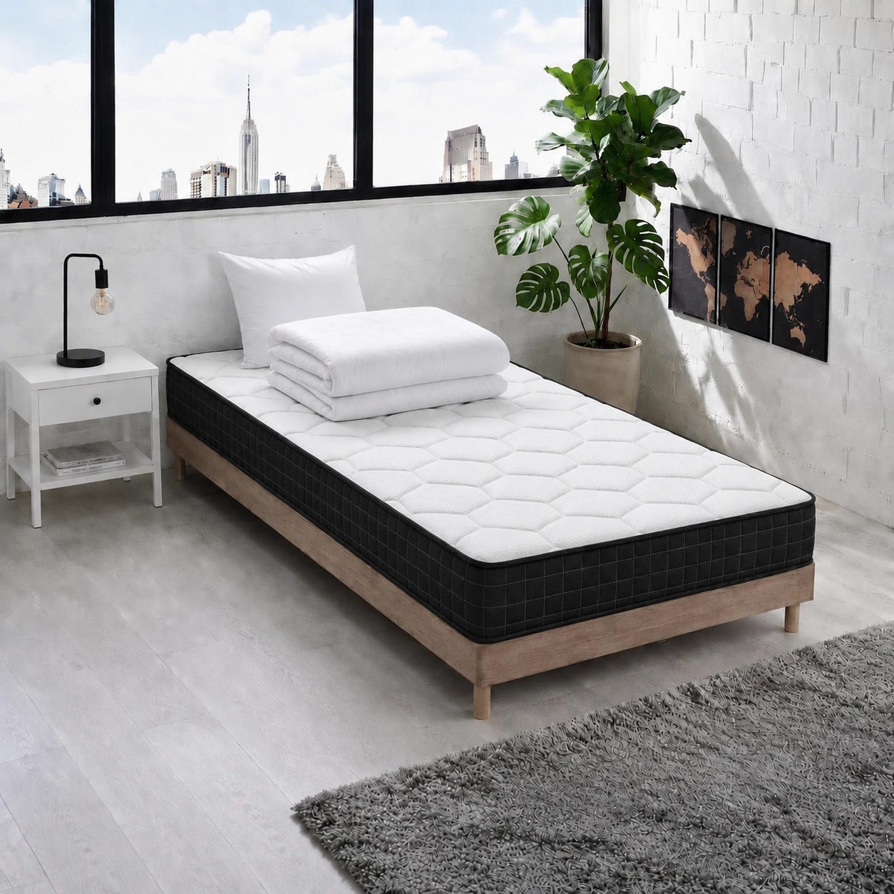Iztoss – Matelas Mousse 90x200x15cm – Soutien Ergonomique – Emballage